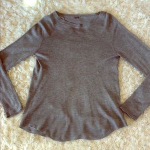 Grey sweater with open back